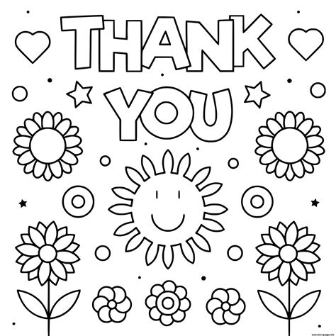 Printable Free Printable Thank You Coloring Pages